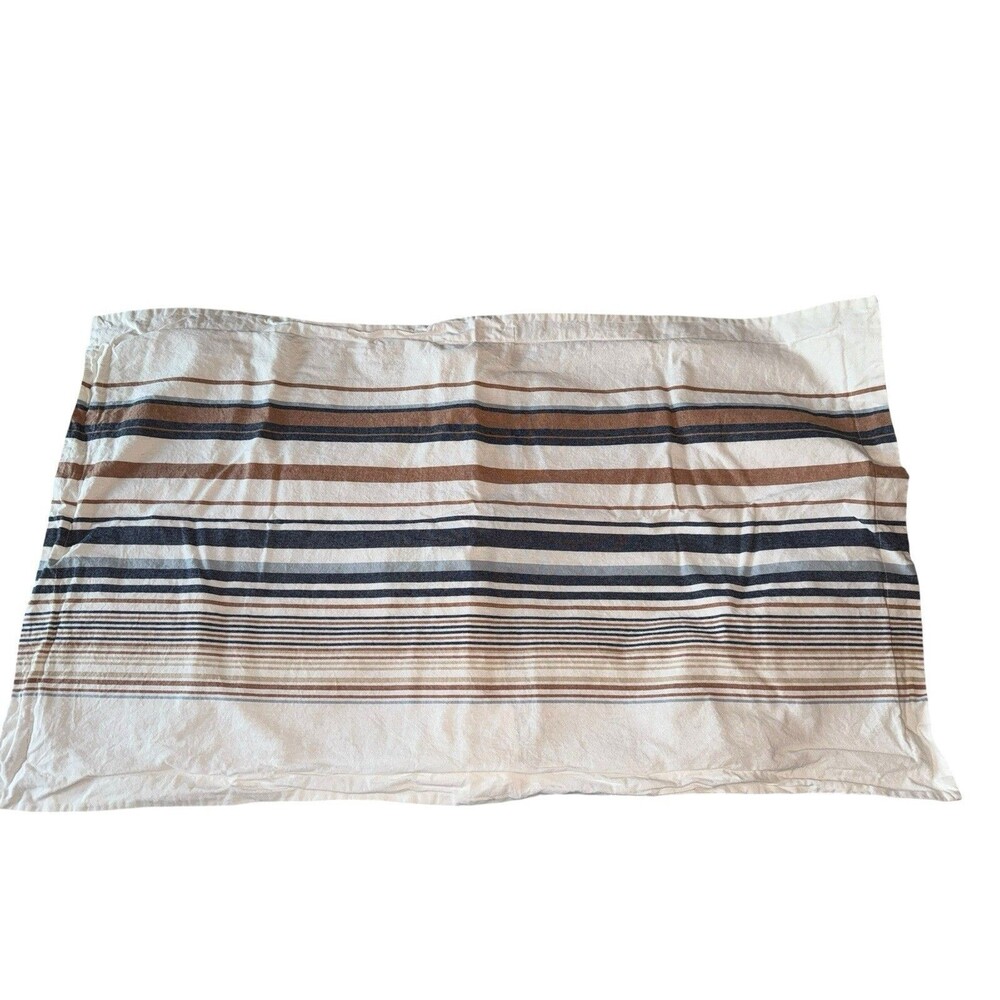 Pendleton Neutral Navy Striped 100% Cotton King Pillow Sham 1 Pc Classic